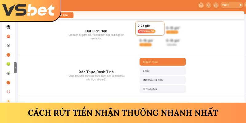 Cách rút tiền nhận thưởng nhanh nhất